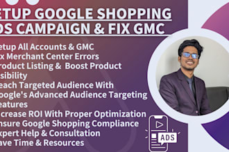 setup high ranking  google shopping ads campaign and fix gmc