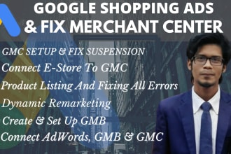 setup high ranking  google shopping ads campaign and fix gmc