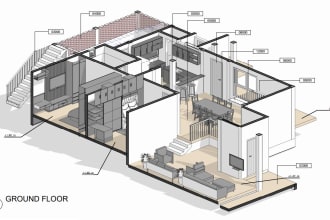 do revit 3d model drawings and blueprints for city permit