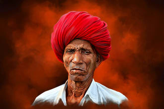 draw a realistic digital portrait oil painting
