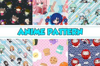 make kawaii or anime pattern seamless for you