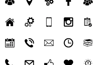 design unique, and simple custom icons set
