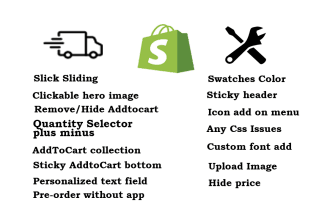 do shopify custom code changes and fix css issues