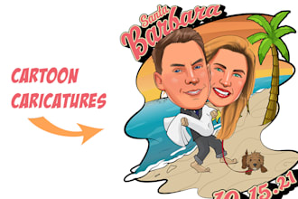 draw caricature from photo, big head cartoon , business logo