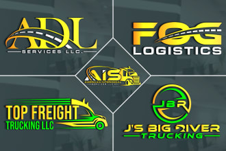 do modern transport logistic and trucking business logo