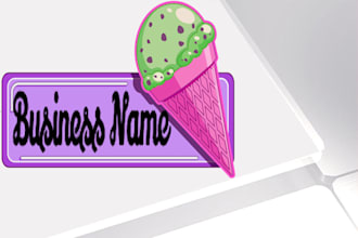 create amazing unique ice cream logo with professional work