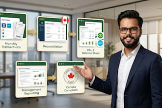 do monthly bookkeeping and financial reporting for canada