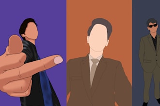 draw a minimalist portrait art for you