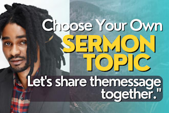 write professional biblical sermon script in 24hours