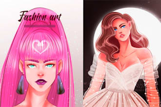 create fashion or design art girls for your business or gift
