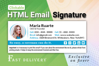 design professional HTML email signature for outlook, gmail, etc