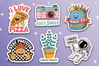 do cute custom sticker designs for you