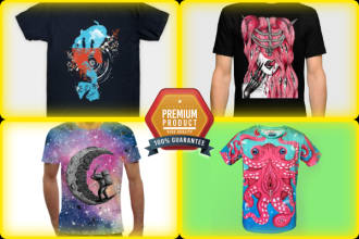 do eye catch 3d and custom cartoon illustration for t shirt design