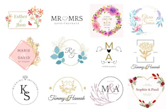 design custom fascinating wedding logo