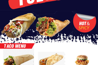 design creative restaurant menu,  food flyer in 24 hours