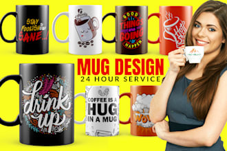 create eye catching custom mug design with mockup