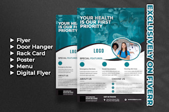 do business flyer design, event flyer, door hanger, rack card