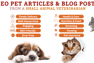 write authentic SEO dog articles and blogs as a veterinarian