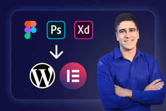 convert figma, PSD, xd to wordpress using elementor