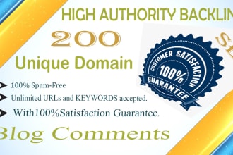 do 200 unique domain blog comments high quality backlinks for google rankings
