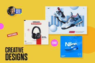 design web banner, website banner ads, product banner, flyer
