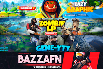 create a fortnite  banner and logo for youtube etc