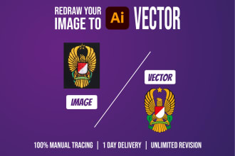 manual vector tracing or redraw using adobe illustrator