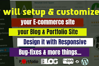 setup and customize your woocommerce or any website