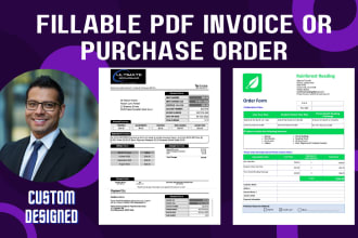 create a fillable pdf invoice or purchase order form