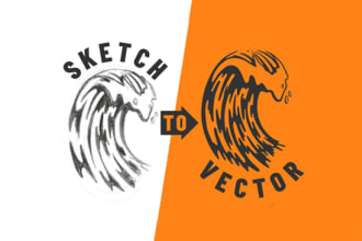 do sketch to vector convert, remake, redraw any logo image