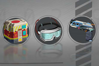 draw 2d game art props, icons, items, objects