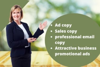 persuasively copywrite your ad copy, sales copy and business promotions