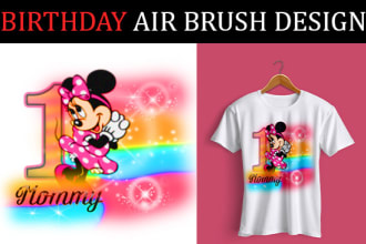 design 80s 90s custom birthday graffiti digital airbrush t shirt in 6 hr