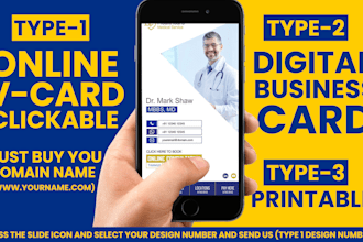 design clickable digital business card or vcard