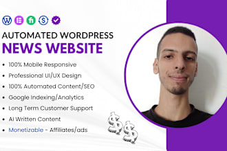 create a professional automated blog wordpress news website