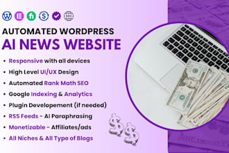create a professional automated blog wordpress news website