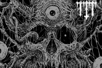 do black and white brutal death metal dark horror artwork