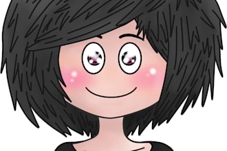 do a cartoon face illustration