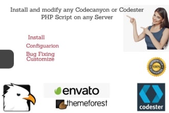 install and customize codecanyon or codester PHP script