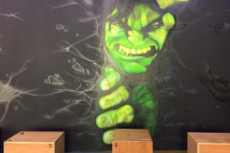 painting a real graffiti realistic on the street wall