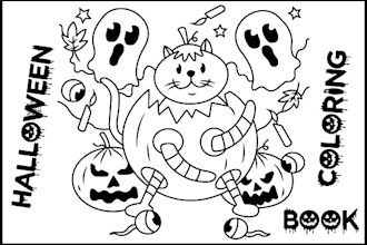 draw halloween coloring pages for children and adults illustration