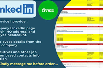 do linkedin research, web research, email marketing