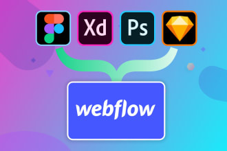 convert figma, xd, PSD, sketch design to webflow landing page