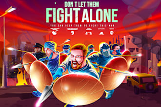illustrate character designs and cartoonish posters