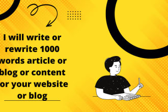 write or rewrite 1000 words article or blog rewriter
