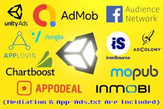 integrate admob, facebook, or any ads network in your unity android game