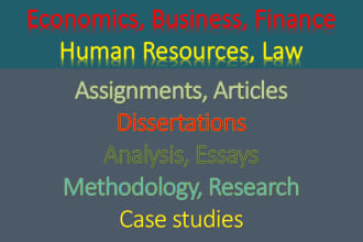 write business, finance and economic essays and summaries