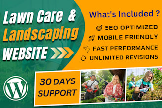build landscaping, gardening, tree service, lawn care, tree removal website
