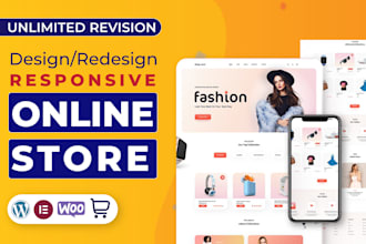 create and redesign wordpress woocommerce website,ecommerce website,online store