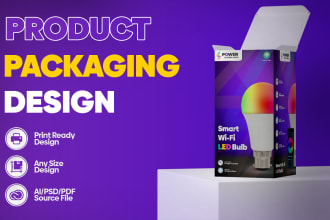 do premium product packaging box design and label design